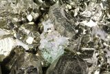Gleaming Pyrite Cluster With Fluorite - Peru #99133-1